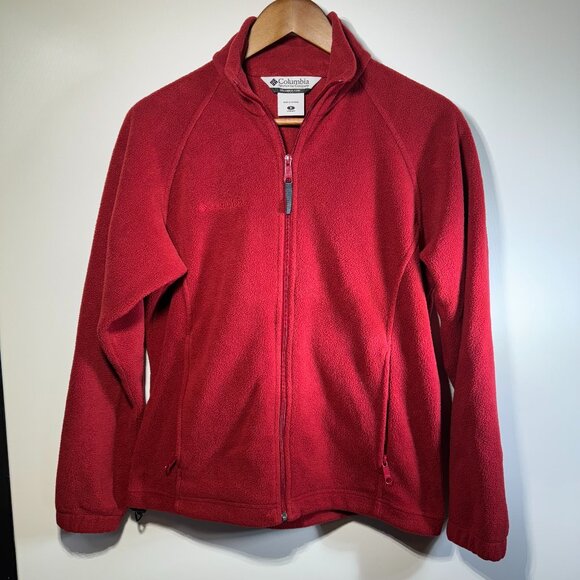 Columbia Sportswear Company Women's Burgundy Full Zip Fleece Jacket Size Sm - Picture 1 of 13